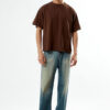 Brown Premium Cropped T-Shirt (1) Men’s Oversized Brown T-Shirt & Relaxed Fit Blue Jeans Set