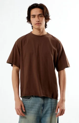 Men’s Oversized Brown T-Shirt & Relaxed Fit Blue Jeans Set