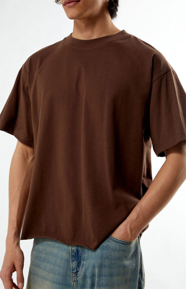 Brown Premium Cropped T-Shirt (2) Men’s Oversized Brown T-Shirt & Relaxed Fit Blue Jeans Set