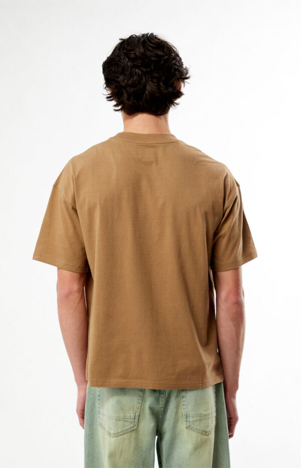 Men’s Oversized Brown “Bonjour” Printed T-Shirt