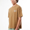 Men’s Oversized Brown “Bonjour” Printed T-Shirt